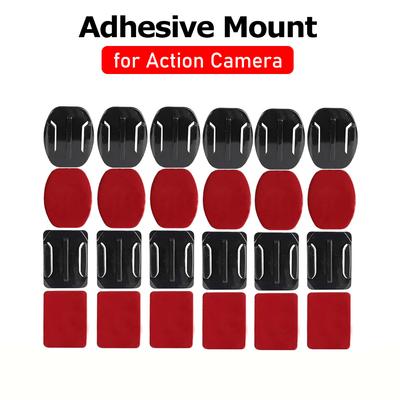 Helmet Adhesive Sticky Mounts Flat Curved Mount for GoPro Hero 12 11 10 9 8 7 6 5 Insta360 X3 AKASO DJI OSMO SJCAM Action Camera