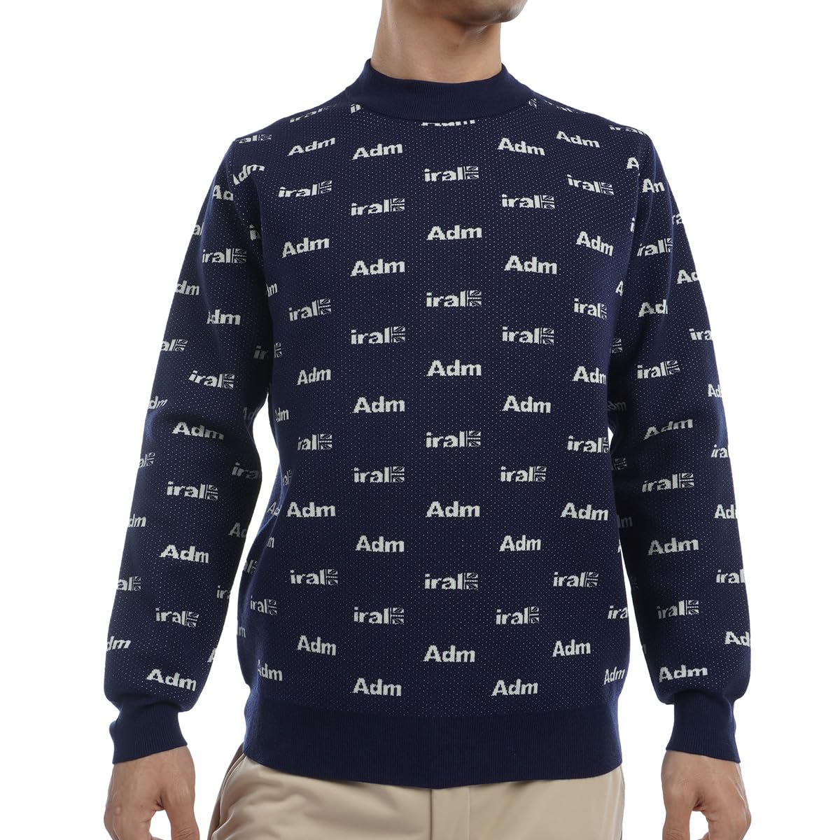Мужской твидовый джемпер Admiral Golf ADMA493 с логотипом, темно-синий