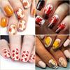 Geprägte Herbst-Nagelkunst-Sticker, 5D Thanksgiving-Tag Nagel-Aufkleber, Selbstklebende Ahornblätter für DIY Herbst-Nagelzubehör Dekoration(5 Blätter)