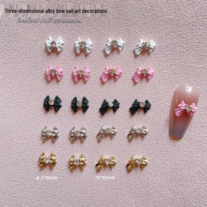 

Dragon Heart Bow Nail Art Jewelry – 3D Super Flash Alloy Ornaments, Mixed Styles