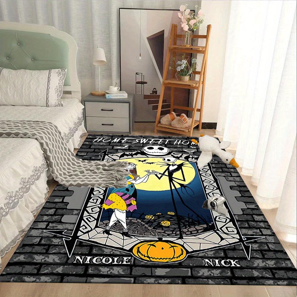 1pz Tappeto The Nightmare Before Christmas, Tappeto da Area, Camera da Letto e Sala Giochi, Resistente, Antimacchia e Facile da Pulire, Soggiorno