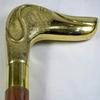 Vintage Hundegriff Gehststock Massives Messing Holzstock Antiker Viktorianischer Stil Sammlergeschenk