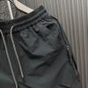 Summer Thin Shorts Elastic Waist Adjustable Drawstring Cargo Shorts Quick Drying Uniform Color Everyday Wear Shorts with Pockets B Practical Use