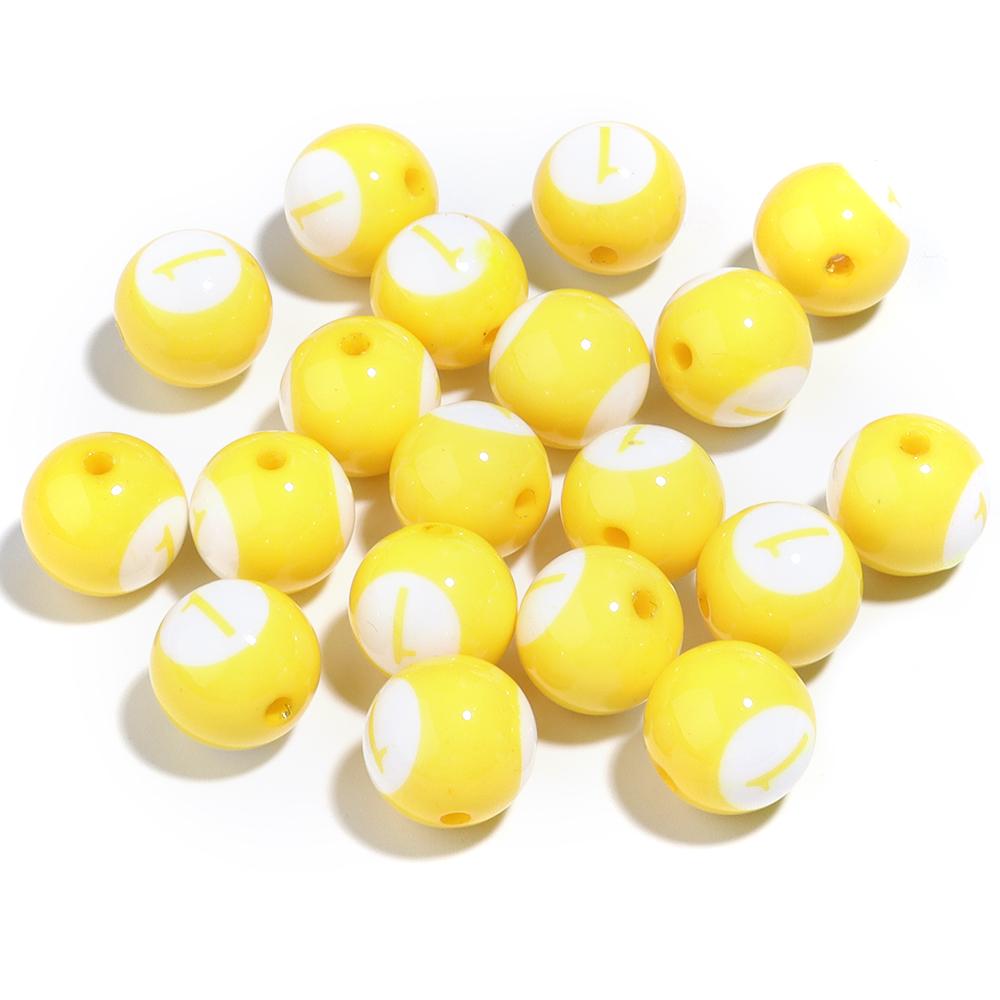 10/50Pcs Colorful Billiards Shape Round Beads Loose Spacer Acrylic Beads For DIY Bracelet Keychain Jewelry Making Accessories