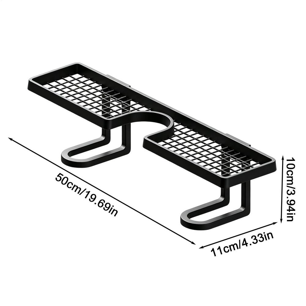 Universal Bathroom Storage Rack Mesh Simple Kitchen Storage Rack No-Drill Iron Sink Shelf Bathroom Sink чёрный