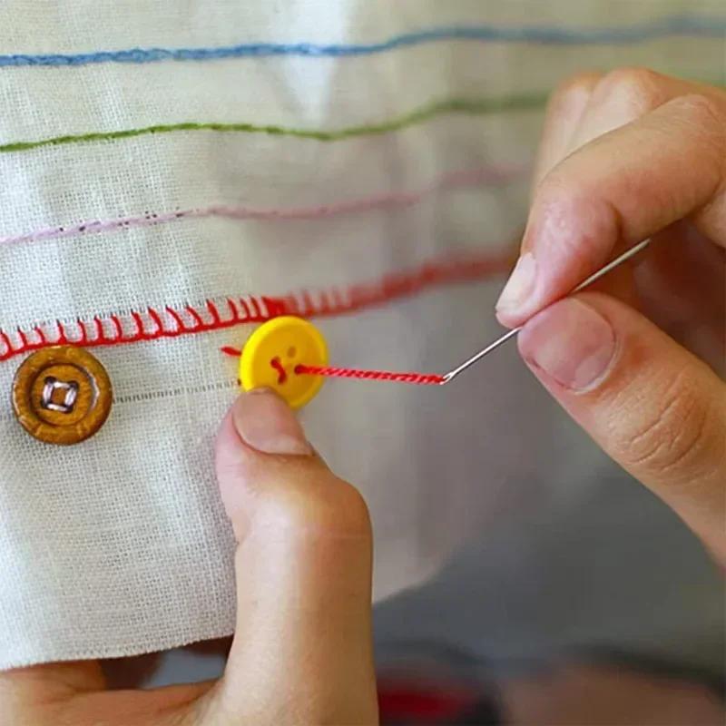 55pcs/Set Stainless Steel Big Eye Hand Sewing Needles Set with Different Sizes for Sewing Needlework Embroidery Needles