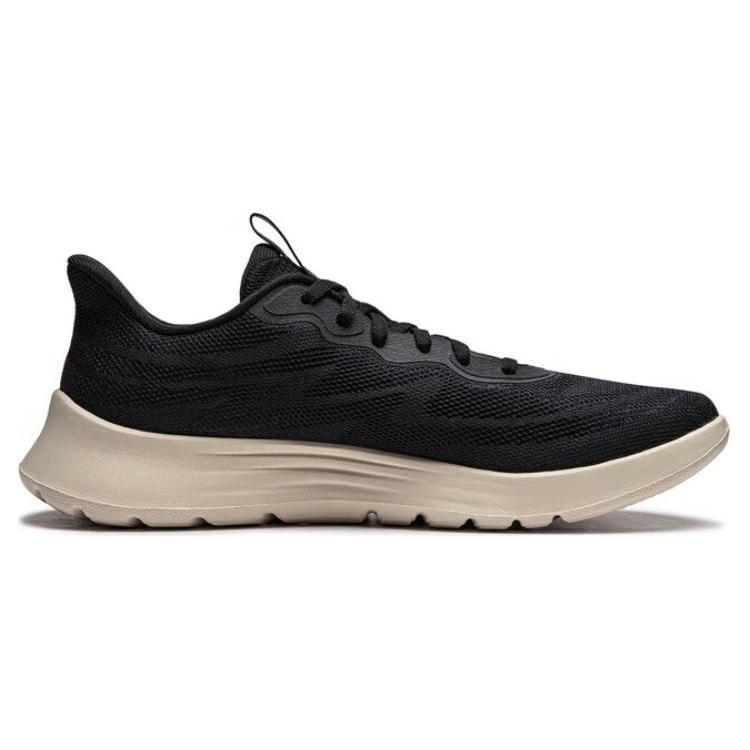 Li Ning Light Strings Cushioning Slip Resistant Abrasion Resistant Lightweight Low Top Running Shoes Men's Black ARSU021-1