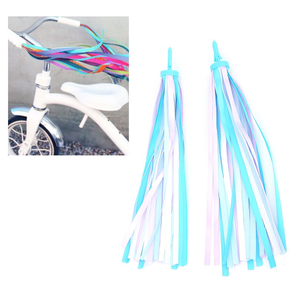 1 Par Fitas de Borla para Bicicleta Streamers de Guidão Criança Menino Acessórios para Bicicleta Scooter Azul Celeste