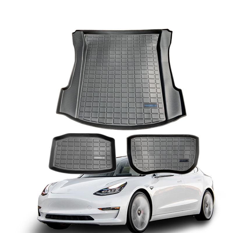 Tesla Model 3/Y Front Storage Box and Trunk Mats – TPE Rubber Accessories