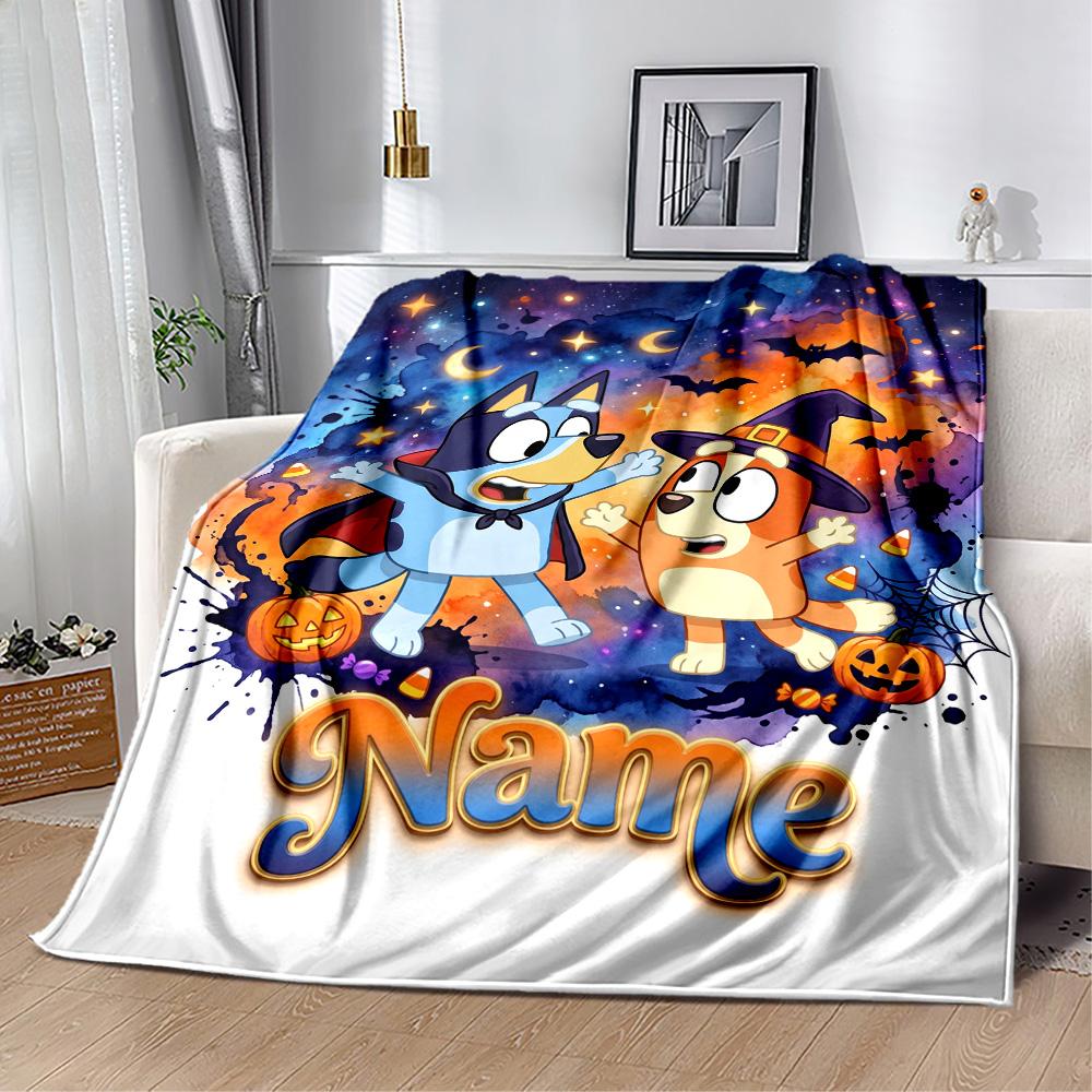 Halloween Costume Parade Personalized Name Blanket Multi-purpose Personalized Blanket Soft & Cozy Perfect for Seaside Office Bed Living Room