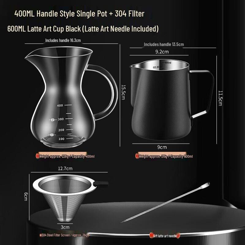 QW Glass Pour Over Coffee Set