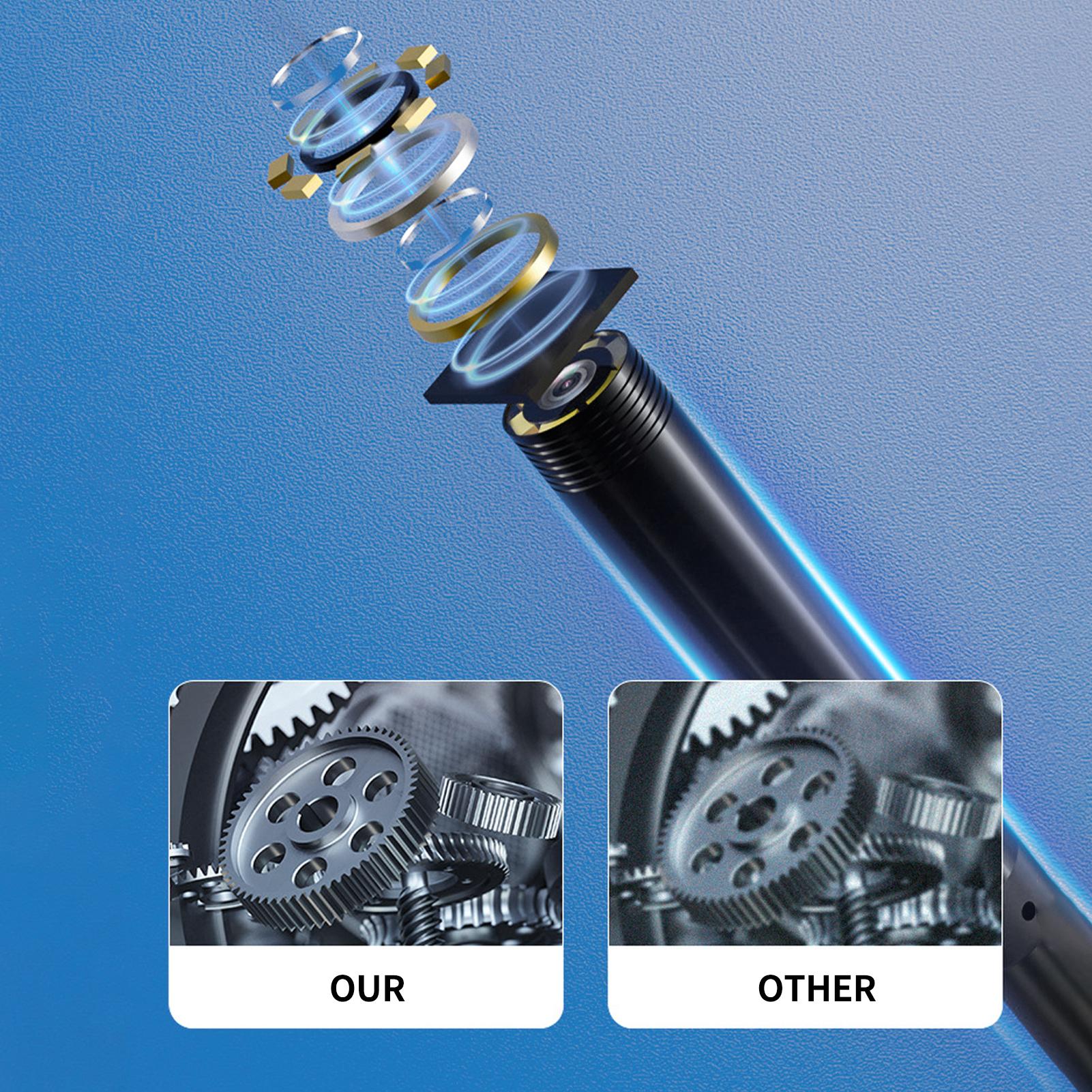 

Endoscope Camera with Light, 1920P HD Borescope with 8 Adjustable LED Lights Single Lens, IP67 Waterproof Inspection Single Lens чёрный