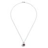 Flower Shape Design Women's Pendant 925 Sterling Silver Necklace Natural Round 6.0mm Rhodolite Garnet Jewelry for Proposal Gifts