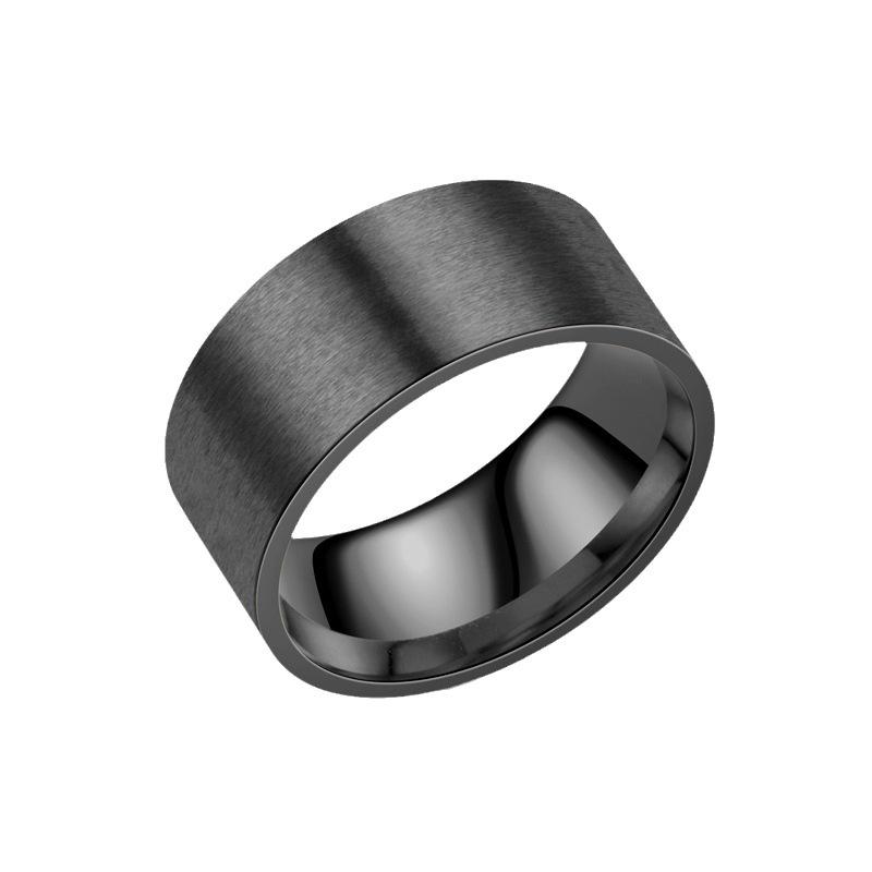 Men's 10mm Plain Titanium Steel Statement Ring - Fashionable and Bold Couple Band