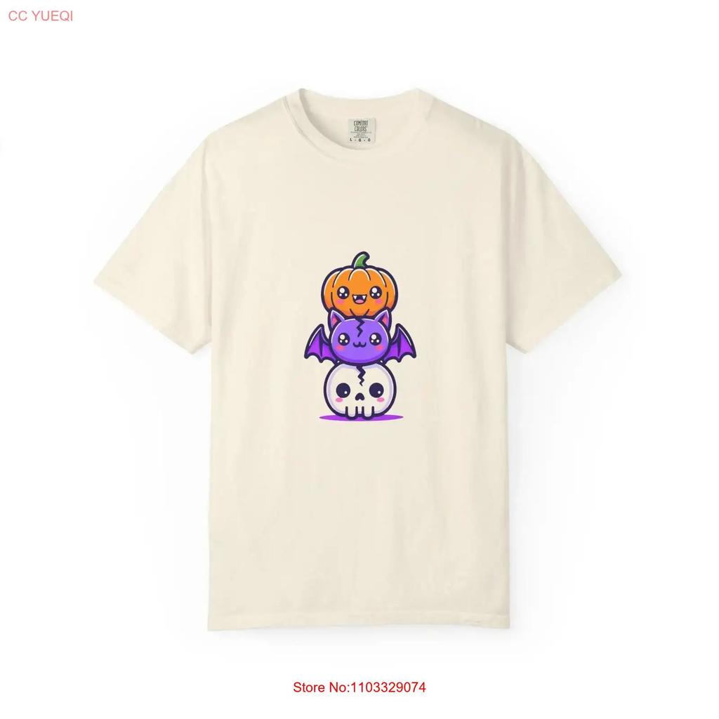 Playful Halloween T Shirt Cute Pumpkin Skull Bat Spooky Fashion Vintage Washed Homme Unisex Breathable Streetwear Versatile