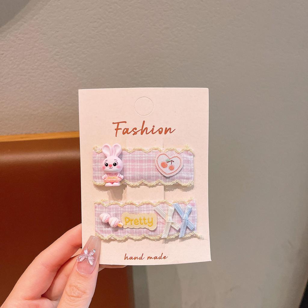 Cute Cartoon Children'S Hairpin Sweet Girl Style Fabric Bb Clip Edge Clip Hair Accessories Student Versatile Models