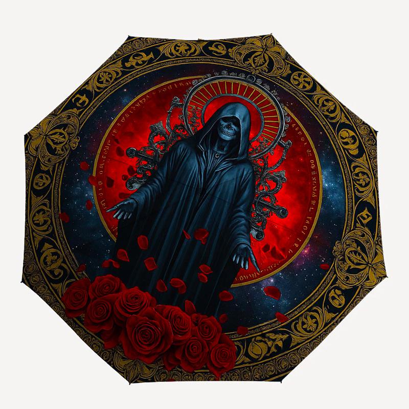 Dark Mystic Roses: Gothic Art PrintUmbrella, Portable 3-Fold Compact Umbrella for Men & Women Gift