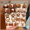High Elasticity Milk Coffee Hair Ties for Girls - No Damage, Autumn/Winter Hair Accessories