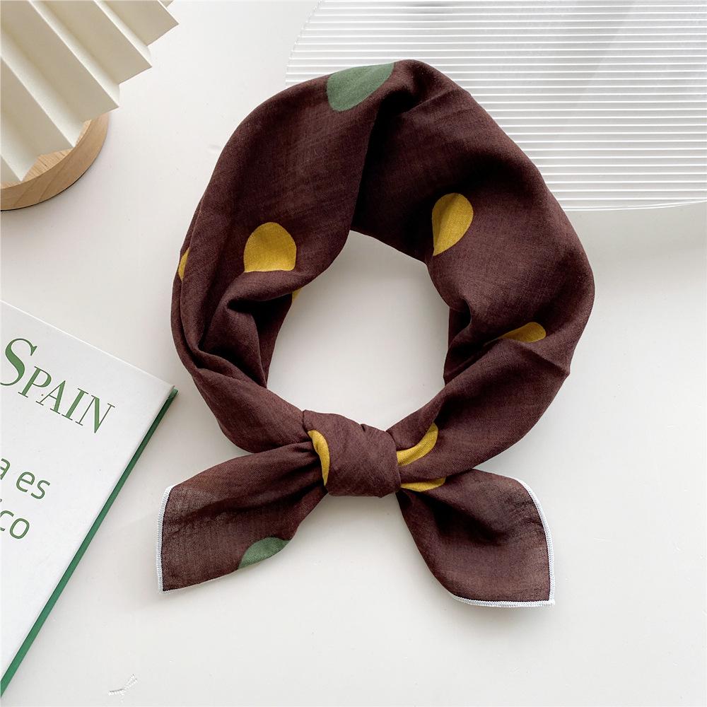 Women's Spring & Autumn Cotton-Linen Silk Square Scarf - Korean Style, Versatile Fashion Accessory & Hair Band