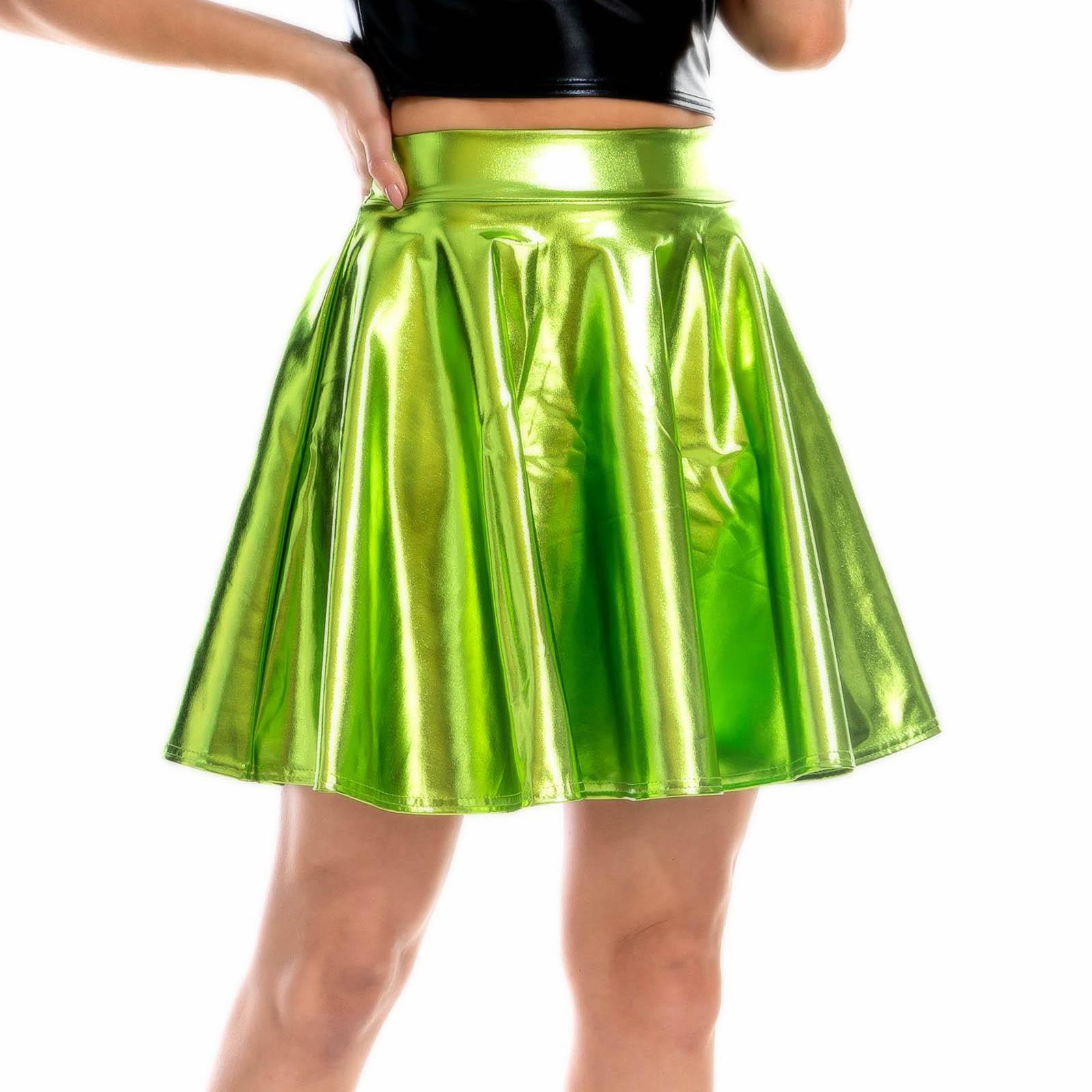 

Women s Sexy Pleated Short Skirt Dress L зелёный