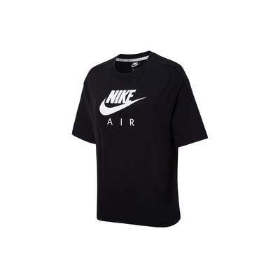 Air Logo Print Loose Knit Sports Short Sleeve T-Shirt Women Tops Black DB3841-010