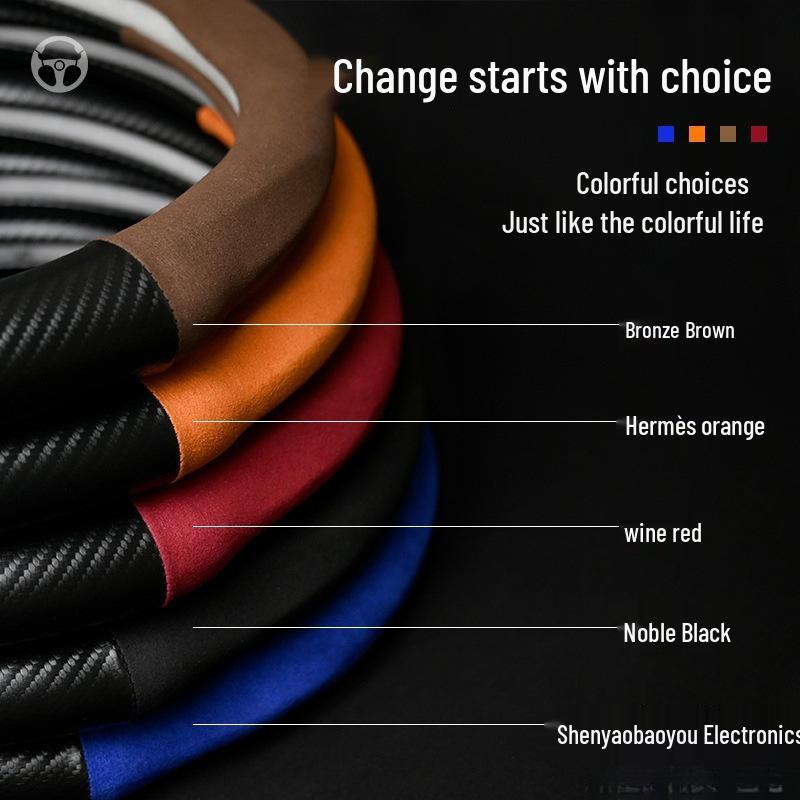 Suede Carbon Fiber Steering Wheel Cover for Changan Oshan X7, X5, Cosai 5, A600, A800, Z6