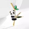 New Chinese Panda Brooch For Men And Women, High-End Anti-Light Bamboo Pin, Cute Creative Animal Corsage Clothes Decoration
