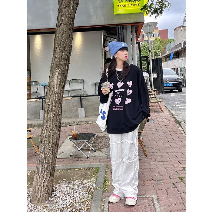 Fleece autumn and winter Korean version niche casual couple sweater women's ins lazy style design sense loose large size coat