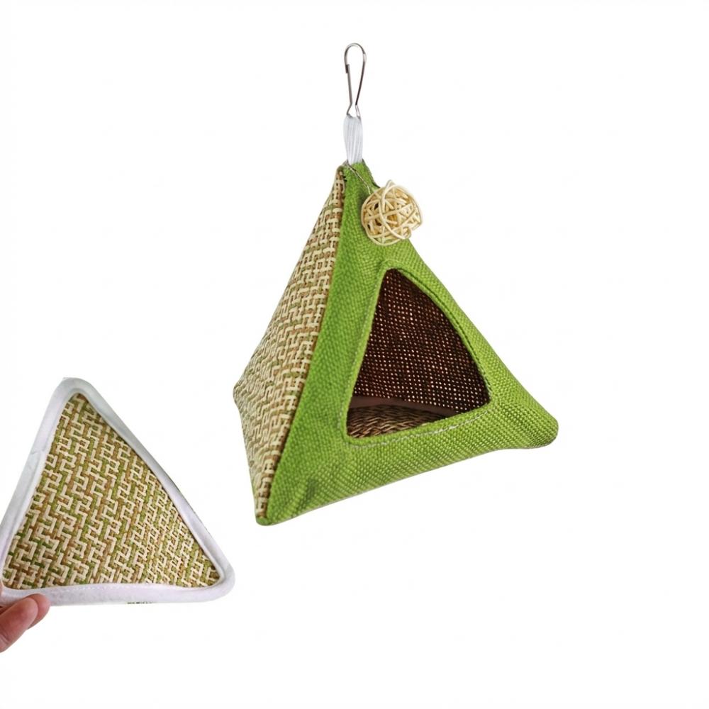 Breathable Net Summer Cooling Nest Triangular Bird Hammock Bird Hanging Tent  Hiding House