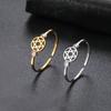 Hollow Star Of David Open Ring With Star Shaped Diamond Accents Fashion Versatile Elegant Jewelry Accessory
