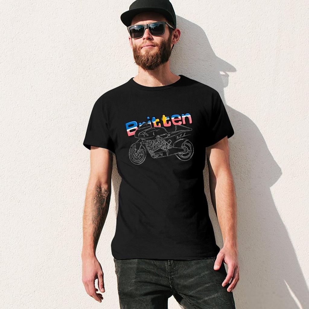 Britten Motorcycle T-Shirt Cute Clothes Essential T Shirt Men T Shirts