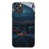 Winterabend Schnee Szenerie Glas Handyhülle für iPhone 17 16 15 Pro Max 14 Plus 13 12 11 Anti-Fingerabdruck Schutzhülle