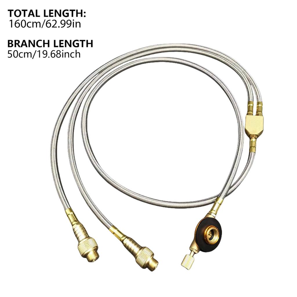 Outdoor Double Connection Tube Gas Valves Durability Gas Converter Stove Adapter for Camping Cooking Efficiency