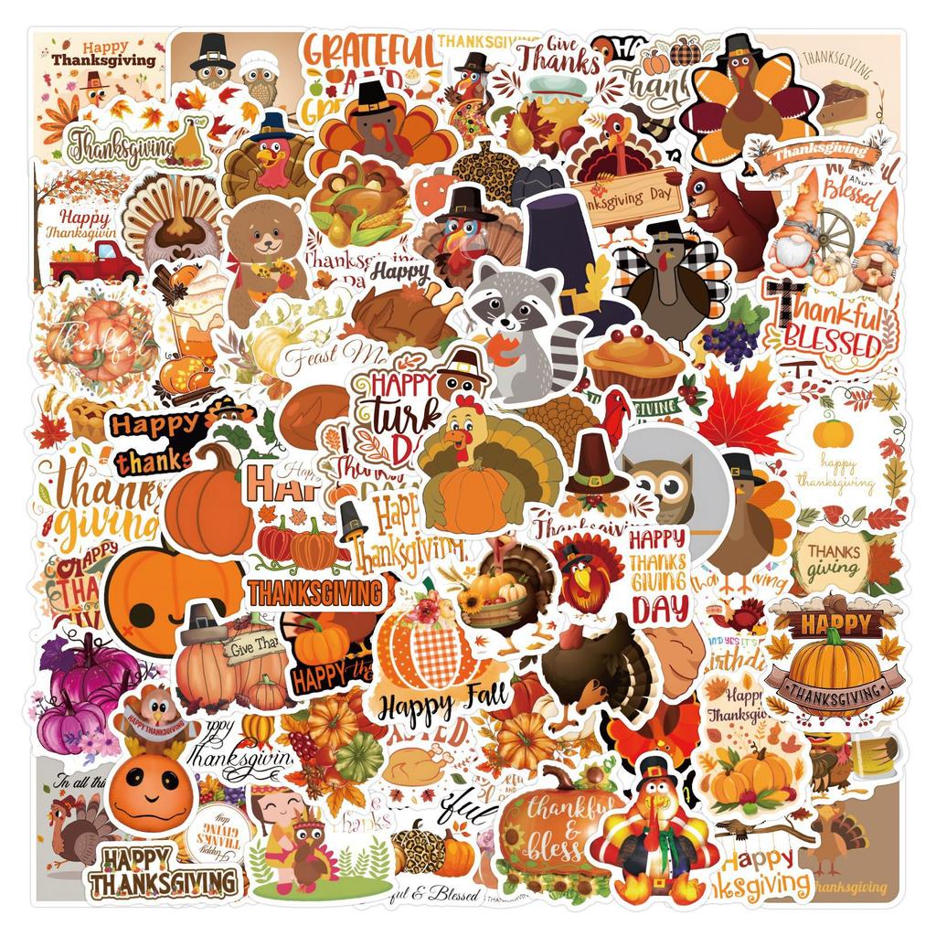 110 Cartoon Thanksgiving Easter DIY Graffiti Stickers Computer Mobile Suitcase Scooter Stickers