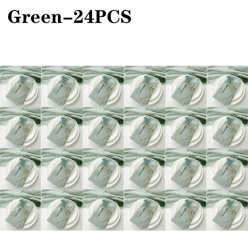 1-24PCS Nordic Tassel Cotton Napkins Fringe Edged Solid Color 30x30cm Western Style Tablecloth Christmas Dining Table Decor