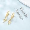 S925 Sterling Silver Snake Zodiac Stud Earrings, Light Gold, Sweet & Cool Niche Design.