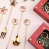 Christmas Spoon Set Cute Father Christmas Doll Dessert Cutlery Two Sets for Holiday Party Home Kitchen Children Gift Table Decor