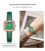 OFNS Women's Fashionable Lightweight Waterproof Quartz Watch with Small Leather Strap and Square Dial