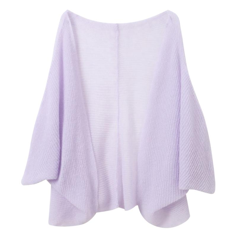 Women s Minimalist Mohair Blend Knit Shawl Cardigan One Size