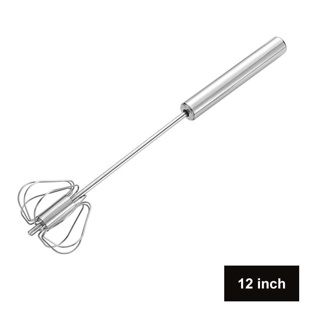 Semi-automatic Egg Beater Stainless Steel Whisk Manual Press Type Rotary Egg Beater Self Turning Egg Stirrer Kitchen Accessories