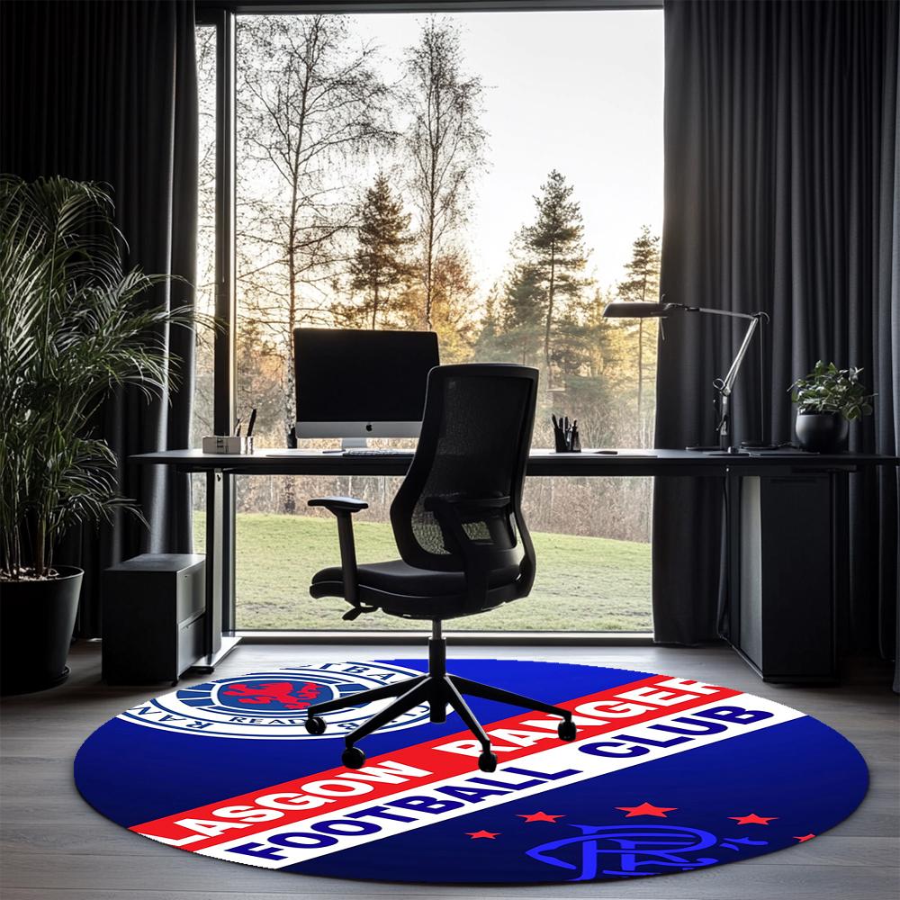 Rangers F.C Printed Round Rug Carpet Chair Rug Area Rug Entryway Doormats,for Office Chair Living Room Bedroom Kitchen Room.
