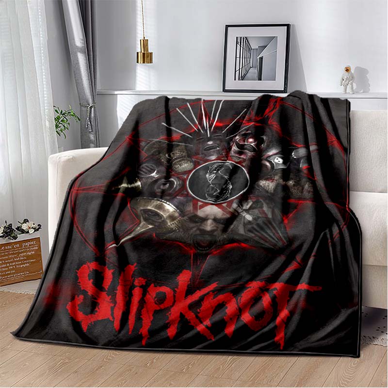 Coperta stampata con copertina dell'album Slipknot, Rap-Metal, Heavy Metal, Morbida e Calda in Flanella, per Divano, Letto, Ufficio Portatile, Regalo