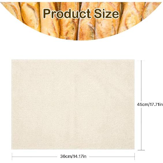 2Pcs Bread Towel for Bread Baking 14x18 Inches Linen Cloth Flour Sack Towels for Proofing Cover Pastry Proofing Cloth for Baguettes, Loaves, Ciabatta