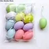 12Pcs/Set Cartoon Easter Hand Painted Egg Easter Egg Hand Painted Artificial Egg Pendant Vibrant Color DIY Craft