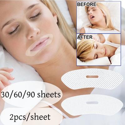 30/60/90 Sheets Anti-Snoring Sleep Mouth Sticker Gentle Sleep Strip Improving Patch Mouth Correction Sticker Tape Children Adult