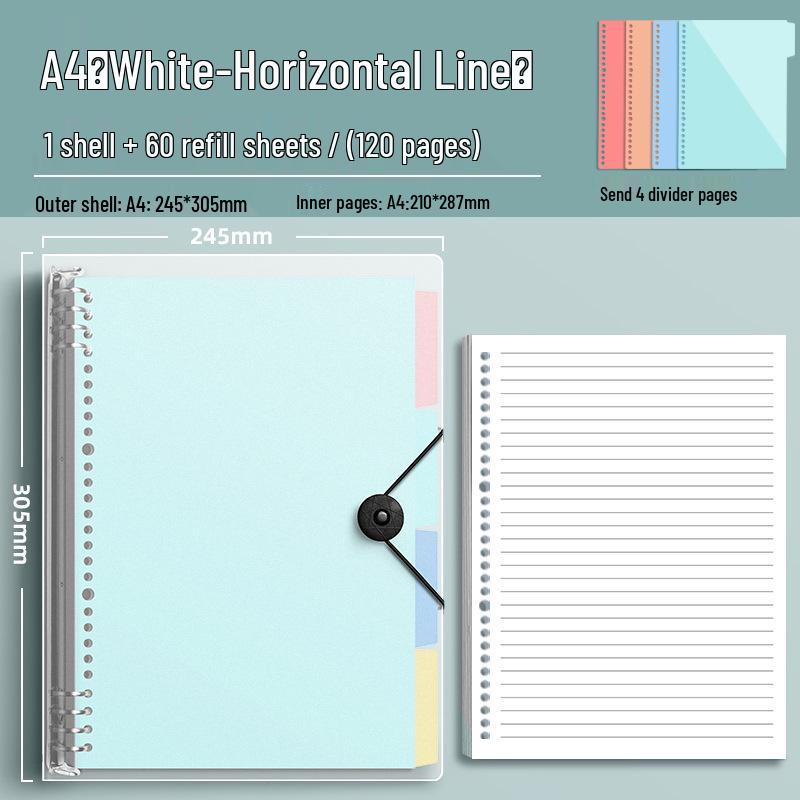 Comfort Grip B5 Ring Binder Notebook with Thick Pages - A4 Loose-Leaf for Students