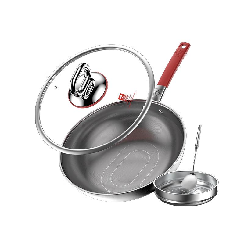 Kangbach 316L Stainless Steel No-Coating Non-stick Wok Set