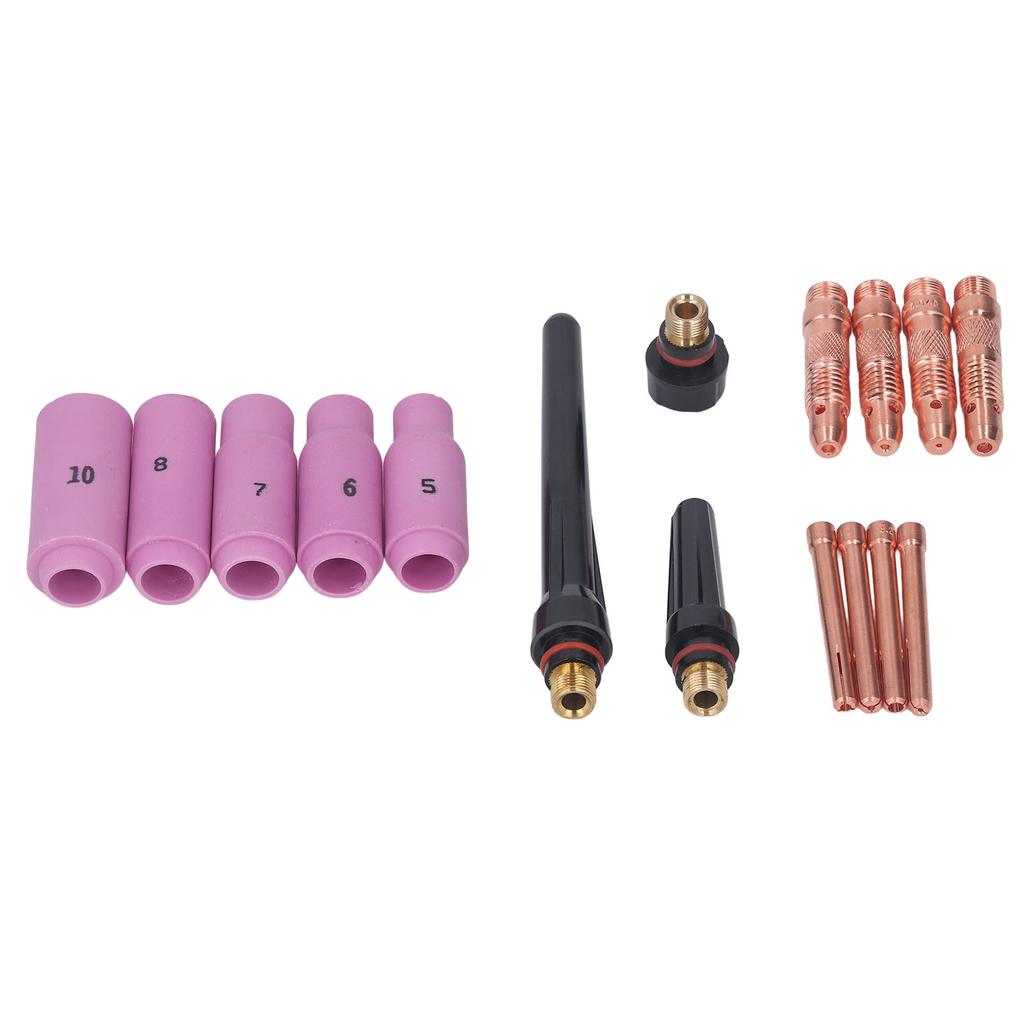16PCS TIG Welding Torch Accessories Kit Copper Ceramic Plasma Cutter Torch Consumables for WP 17 18 26
