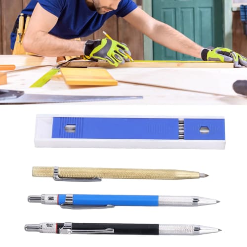 Pasamer Marker Pencil, Carpenter Pencil Mechanical 2.0mm Marking Scriber Tool with Refills for Woodworking