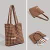 Autumn Winter New Melad Retro Houndstooth Woolen Bag Large Capacity Commuter Shoulder Handbag Tote Bag for Women